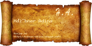 Hübner Adina névjegykártya